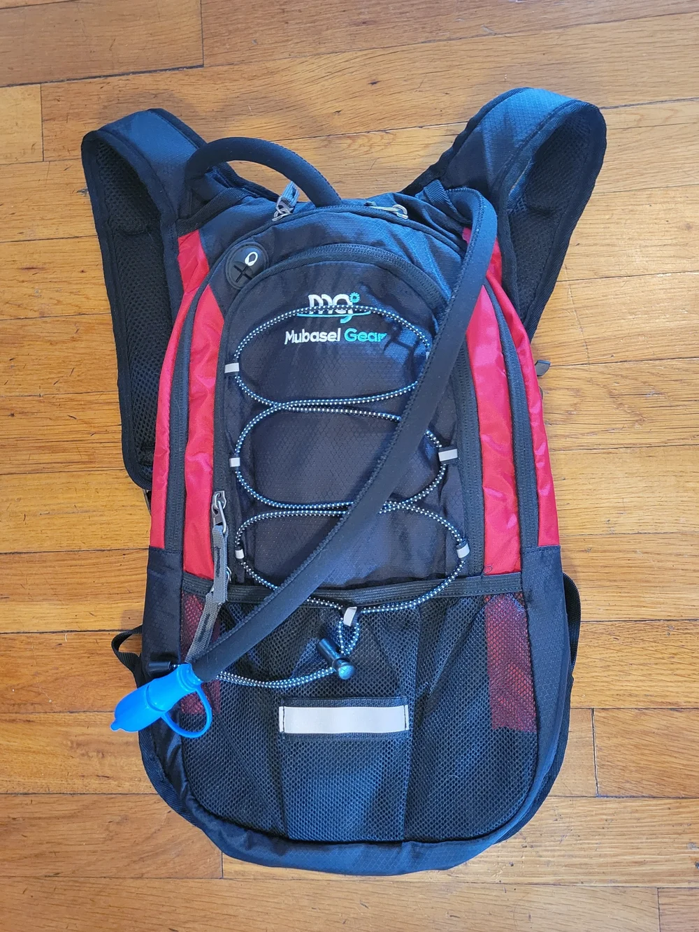 Mubasel Gear Black & Red Hydration Backpack